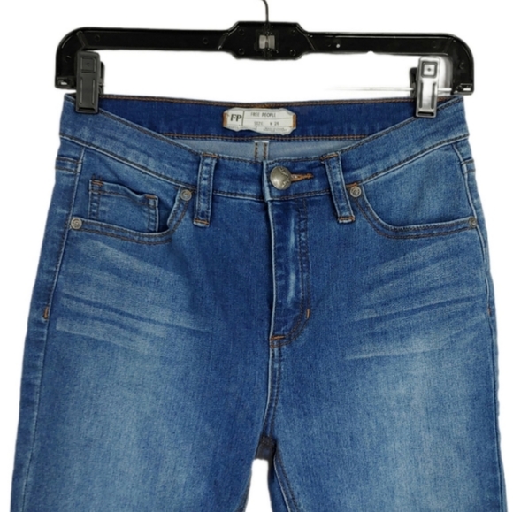 Free People High Waist Medium Wash Ankle Skinny Denim Jeans Women's Size 26 - Picture 3 of 8